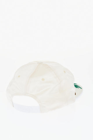 Cappello Da Baseball in Satin Con Ricamo a Contrasto