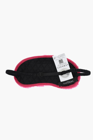 Maschera per Occhi in Eco Pelliccia con Logo in Paillettes