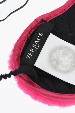 Maschera per Occhi in Eco Pelliccia con Logo in Paillettes