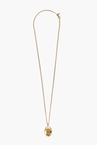 Golden-Effect Chain Necklace with Stone