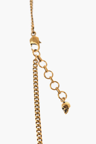 Golden-Effect Chain Necklace with Stone