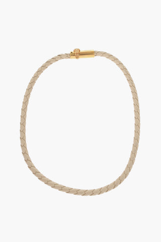 Braided Leather Necklace with Medusa Closure