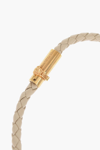 Braided Leather Necklace with Medusa Closure