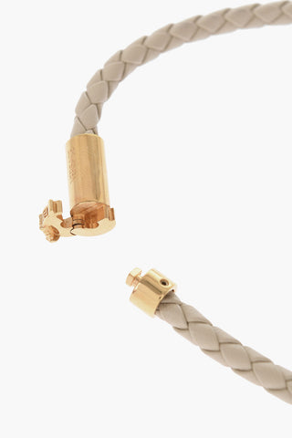 Braided Leather Necklace with Medusa Closure