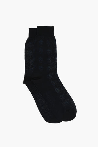 Calzini Lunghi Bicolore con Teschi All-Over