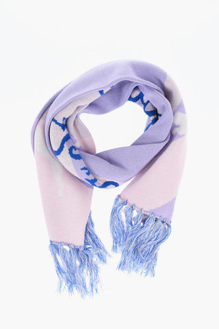 KIDSUPER Wool Blend Scarf with Fringes