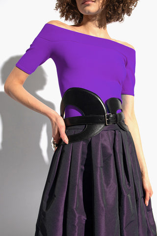 Leather Maxi Belt with Cut Out Details 190mm