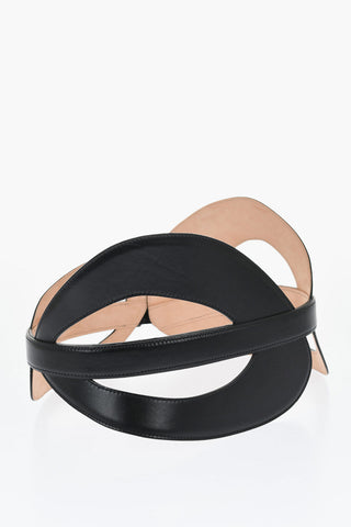 Leather Maxi Belt with Cut Out Details 190mm