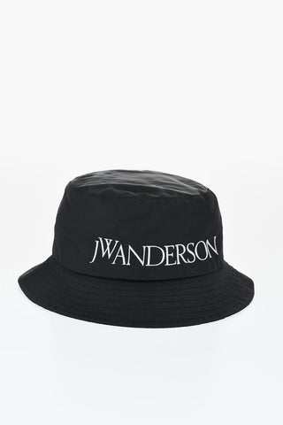 Cappello Bucket in Tinta Unita con Logo Ricamato