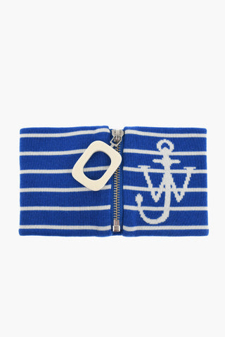 Scaldacollo in Lana a Righe con Chiusura Zip