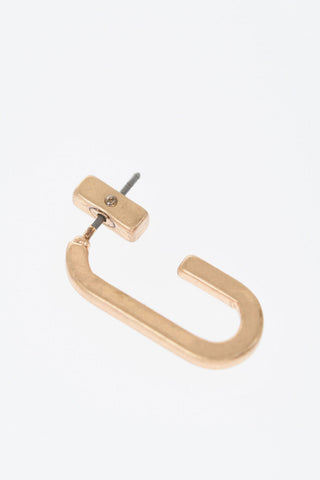 Golden Effect Brass C Hoop Earrings