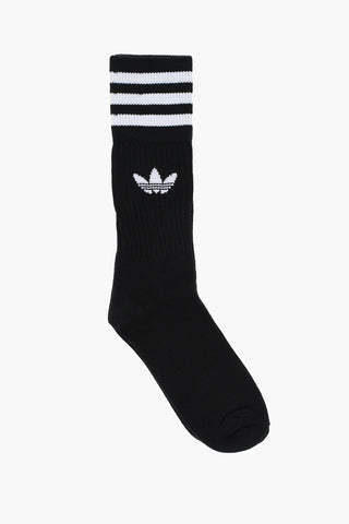Ribbed Long 3 Pairs Socks Set with Contrast Details