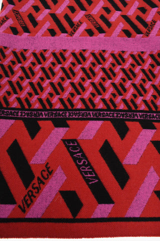 Geometrically Patterned Wool And Cashmere Blanket With Fringes