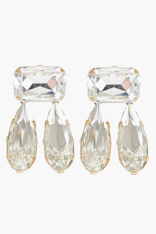 Shiny Crystal Clip Earrings