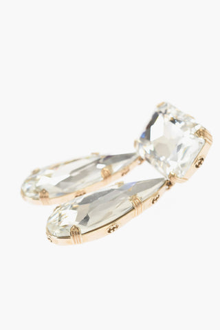 Shiny Crystal Clip Earrings