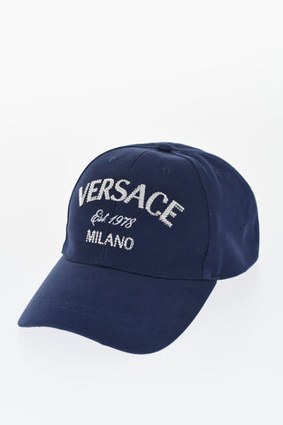 Cotton Twill Cap with Rhinestone Logo 