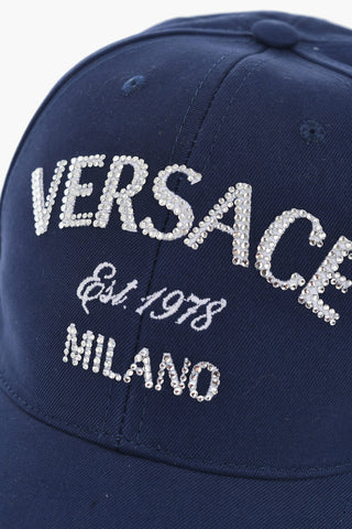 Cotton Twill Cap with Rhinestone Logo 