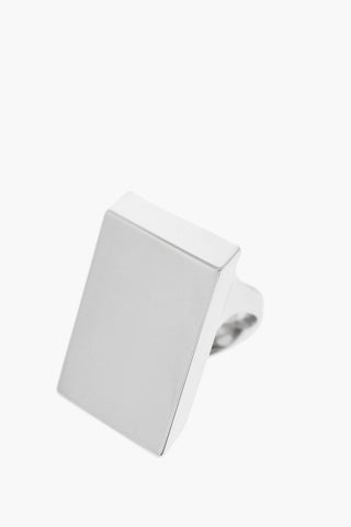 Anello Squadrato in Metallo Lucido 