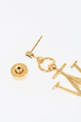 Orecchino Singolo CRYSTAL ANCHOR in Ottone Effetto Dorato