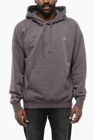 Solid Color S-ROB-HOOD-DOVAL-PJ Hoodie with Patch Pocket
