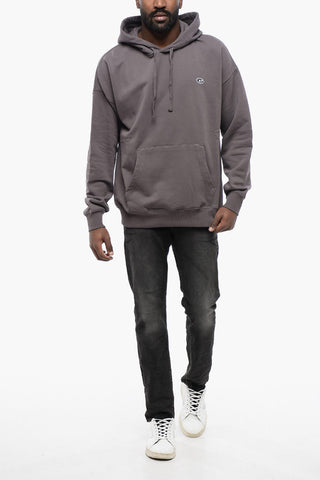 Solid Color S-ROB-HOOD-DOVAL-PJ Hoodie with Patch Pocket