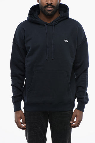 Solid Color S-ROB-HOOD-DOVAL-PJ Hoodie with Patch Pocket