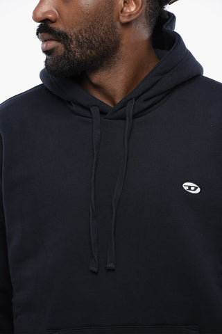 Solid Color S-ROB-HOOD-DOVAL-PJ Hoodie with Patch Pocket