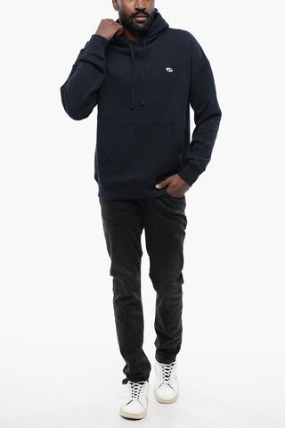 Solid Color S-ROB-HOOD-DOVAL-PJ Hoodie with Patch Pocket