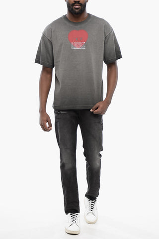 UNISEX Solid Color T-BUXT-N4 Crewneck T-Shirt with D-Heart Detail
