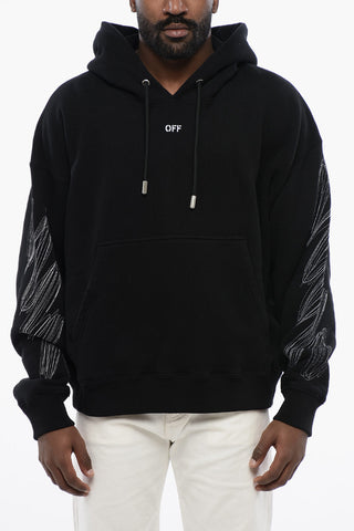 Solid Color SCRIBBLE DIAGS SKATE Hoddie with Patch Pocket