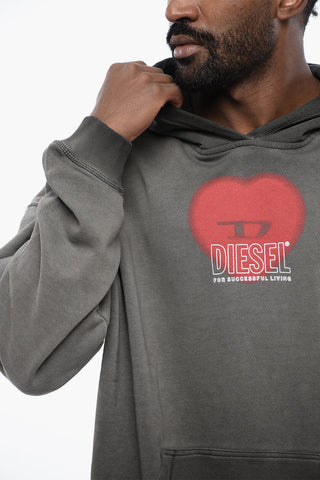 UNISEX Brushed Cotton Hoodie S-BOXT-HOOD-N10 with D-Heart Detail
