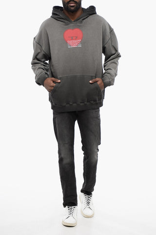 UNISEX Brushed Cotton Hoodie S-BOXT-HOOD-N10 with D-Heart Detail