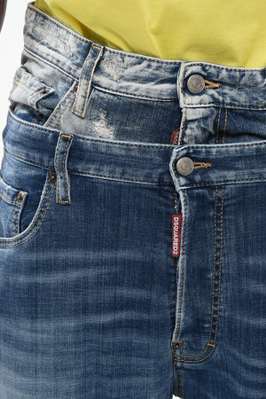 Jeans BURBS Distressed con Lettering in Vernice