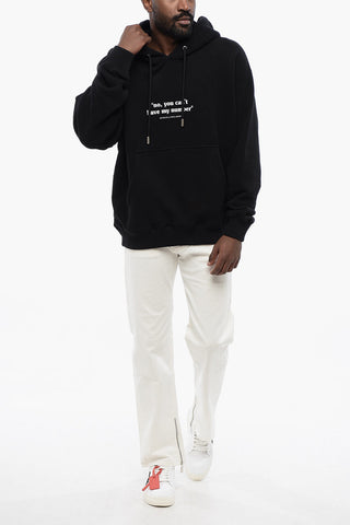 Cotton QUOTE NUMBER SKATE Hoodie with Contrast Print