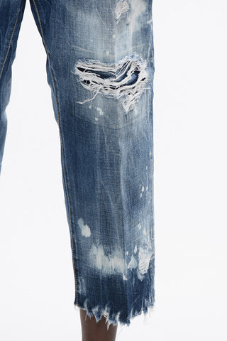 Distressed BOSTON Denims with Light Wash