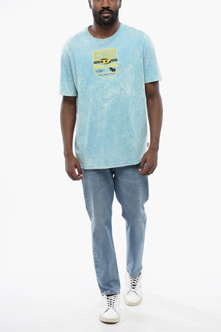 RED TAG Crew-Neck T-Shirt T-JUST-N17 Acid Wash Effect with Embossed Print