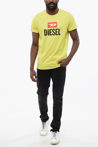 Solid Color T-DIEGO NEW Crewneck T-Shirt with Maxi Frontal Logo