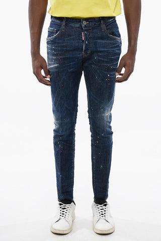 Distressed SUPER TWINKY Denims with Painted Motif