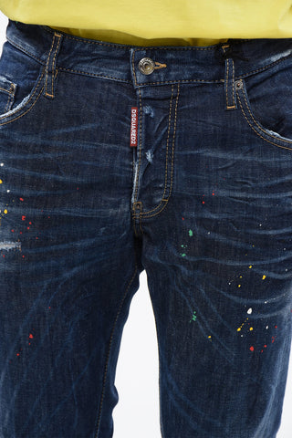Distressed SUPER TWINKY Denims with Painted Motif