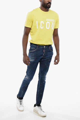 Distressed SUPER TWINKY Denims with Painted Motif