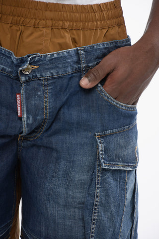 Nylon Shorts BOXER with Denim Details