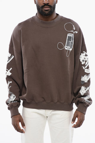 Oversized Crew-neck Sweatshirt with Print on the Back