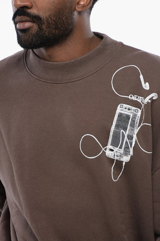 Oversized Crew-neck Sweatshirt with Print on the Back