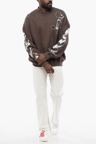 Oversized Crew-neck Sweatshirt with Print on the Back