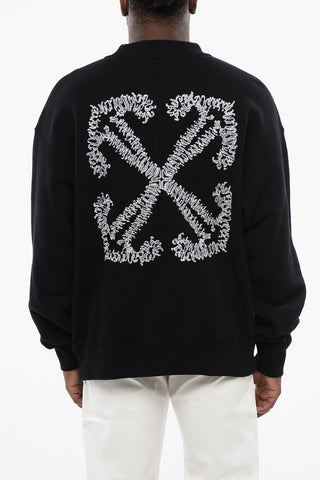 Brushed Cotton TATTOO ARROW Crewneck Sweatshirt