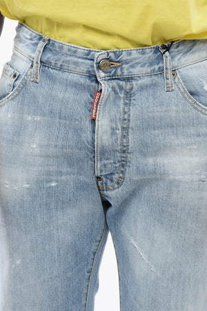 Light-Wash Distressed Jeans