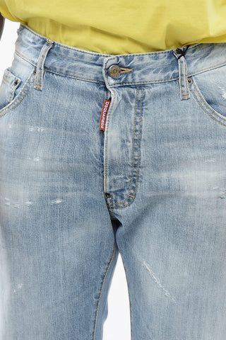 Light-Wash Distressed Jeans