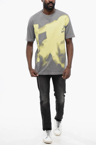 Faded Effect T-JUST-N13 Crewneck T-Shirt