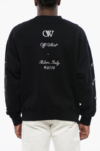 Cotton Crew -neck 23 LOGO SKATE Sweatshirt with Contrast Embroidery