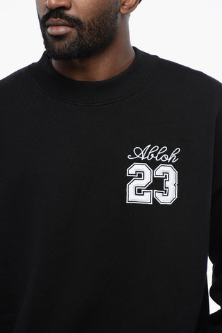 Cotton Crew -neck 23 LOGO SKATE Sweatshirt with Contrast Embroidery